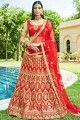 Attractive Red Silk Lehenga Choli