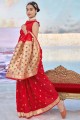 Banarasi Saree in Red with Weaving Banarasi silk