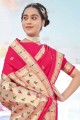 Banarasi silk Hot pink Banarasi Saree in Weaving