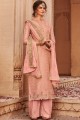 Baby pink Banarsi jacquard Palazzo Suits