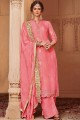 Pink Banarsi jacquard Palazzo Suits