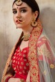 Lovely Red Silk Lehenga Choli