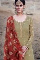 Olive  Georgette Palazzo Suits