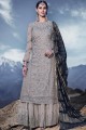 Grey Georgette Palazzo Suits