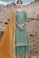 Sea green Georgette Palazzo Suits