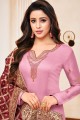 Light pink Cotton and silk Churidar Suits