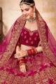 Latest Ethnic Rani pink Velvet Lehenga Choli