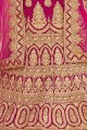 Traditional Rani pink Velvet Lehenga Choli