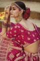 Silk Embroidered Pink Bridal Lehenga Choli with Dupatta