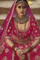 Silk Embroidered Pink Bridal Lehenga Choli with Dupatta