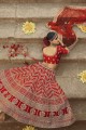 Red Embroidered Silk Bridal Lehenga Choli