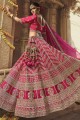 Silk Bridal Lehenga Choli with Embroidered in Pink