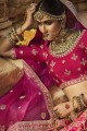Silk Bridal Lehenga Choli with Embroidered in Pink