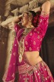 Bridal Lehenga Choli in Pink Silk with Embroidered