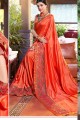 Charming Orange color Art Silk saree