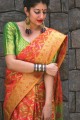 Delicate Orange color Banarasi Art Silk saree