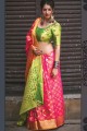 Snazzy Fuschia Pink color Banarasi Art Silk saree