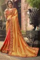 Yellow & Orange color Art Silk saree