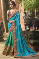 Blue & Sea Green color Art Silk saree