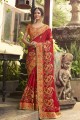 Charming Red color Art Silk saree
