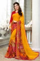 Enticing Yellow color Georgette saree