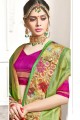 Latest Ethnic Green color Art Silk saree