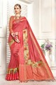 Indian Ethnic Red color Art Silk saree