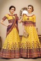 Ethinc Yellow color Banarasi Art Silk Lehenga Choli