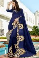 Magnificent Royal Blue color Soft Silk saree
