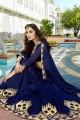 Magnificent Royal Blue color Soft Silk saree