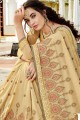 Exquisite Beige color Soft Silk saree