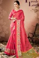 Attractive Pink color Cotton Silk saree