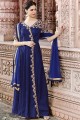 Royal Blue color Georgette Anarkali Suit
