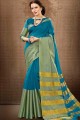 Impressive Blue color Cotton Silk saree