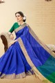 Royal Blue Handloom Cotton Silk saree