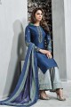 Admirable Blue Art Silk palazzo Suit