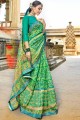 Traditional Green Super Net Cotton saree