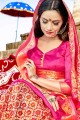 Impressive Pink & Cream Cotton Silk saree