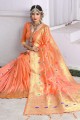 Ravishing Peach Banarasi Art Silk saree