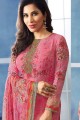 Trendy Pink Georgette palazzo Suit