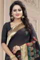 Adorable Black Linen saree