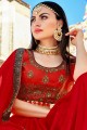Latest Ethnic Red Satin Silk saree