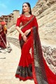 Latest Ethnic Red Satin Silk saree