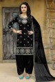 Divine Black Art Silk Patiala Suit
