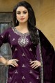 Ravishing Purple Art Silk Patiala Suit