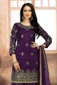 Latest Purple Art Silk Patiala Suit