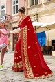 Attractive Red Georgette saree