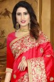 Designer Red Art Silk saree