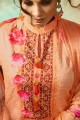 Latest Ethnic Orange Cambric Cotton Palazzo Suit