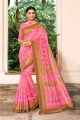 Fashionable Pink Art Silk saree